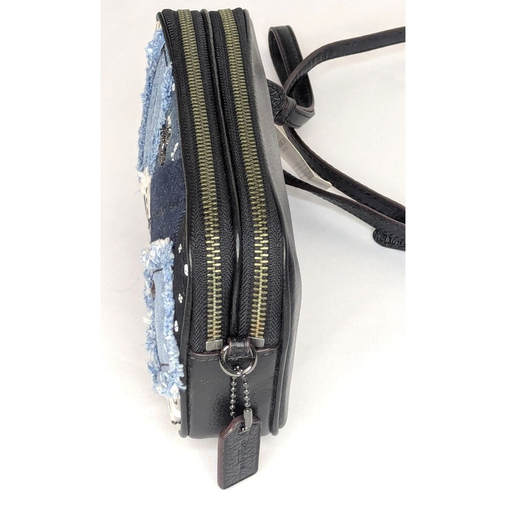 Coach Crossbody Clutch Bag In Canyon Quilt Denim Patchwork Leather NWT - Picture 3 of 8